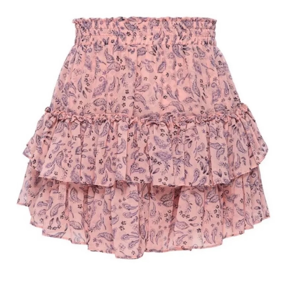 Misa Los Angeles Nahla Rose Paisley Chiffon Skirt Size medium